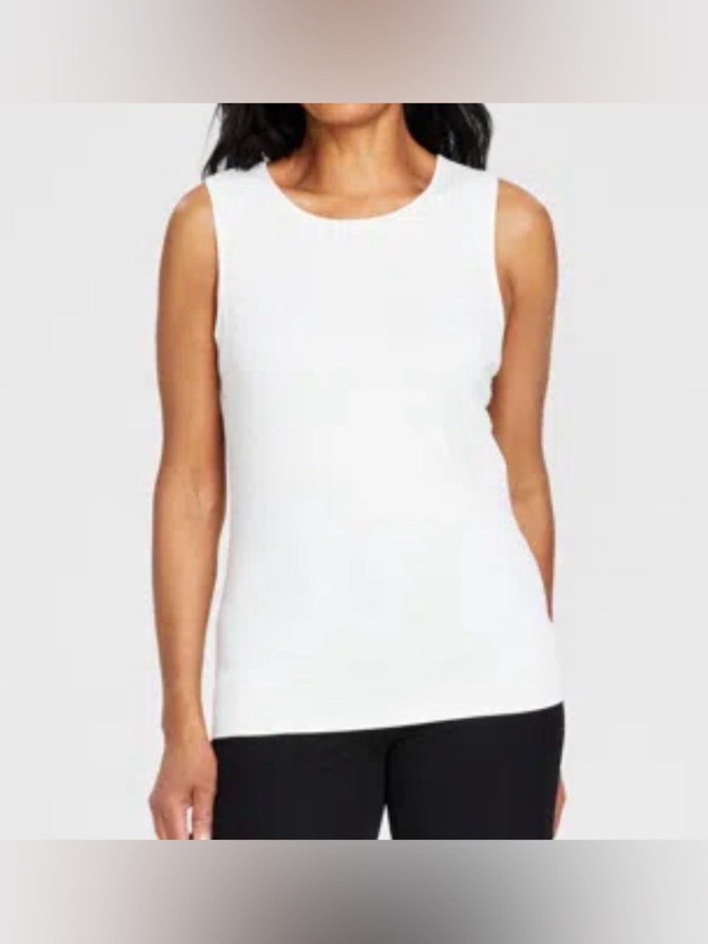 🌸 NWT I.N.C International Concepts Crewneck Layering Tank Top White Size XL